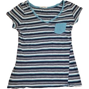 Wishful Park Blue and White Striped Short Sleeve Tee